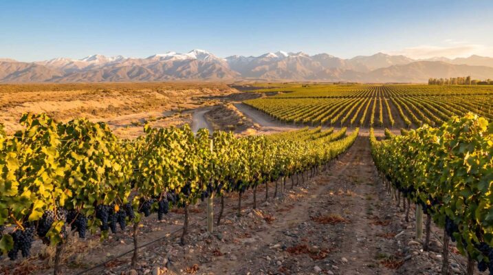 Vườn nho Malbec Mendoza Argentina độ cao cao nguyên Andes
