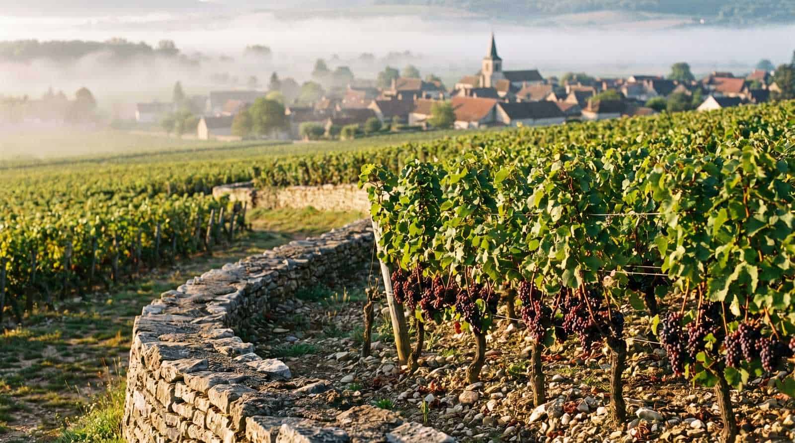 Pinot Noir Burgundy Côte d'Or vineyard hero landscape