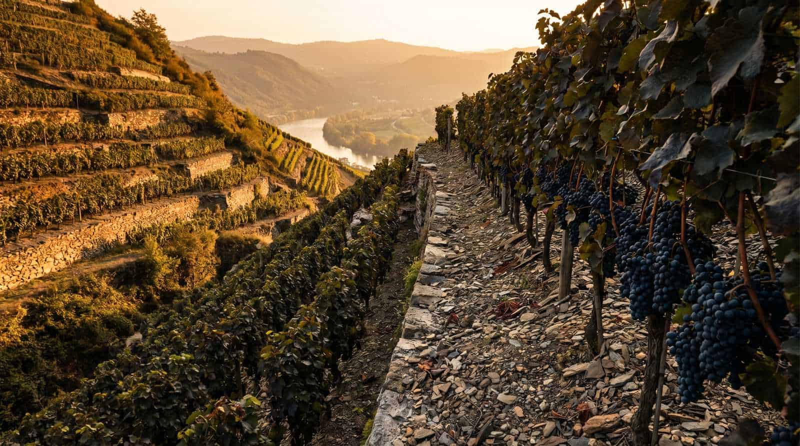 Syrah Shiraz vineyard Northern Rhone hero landscape Cote-Rotie