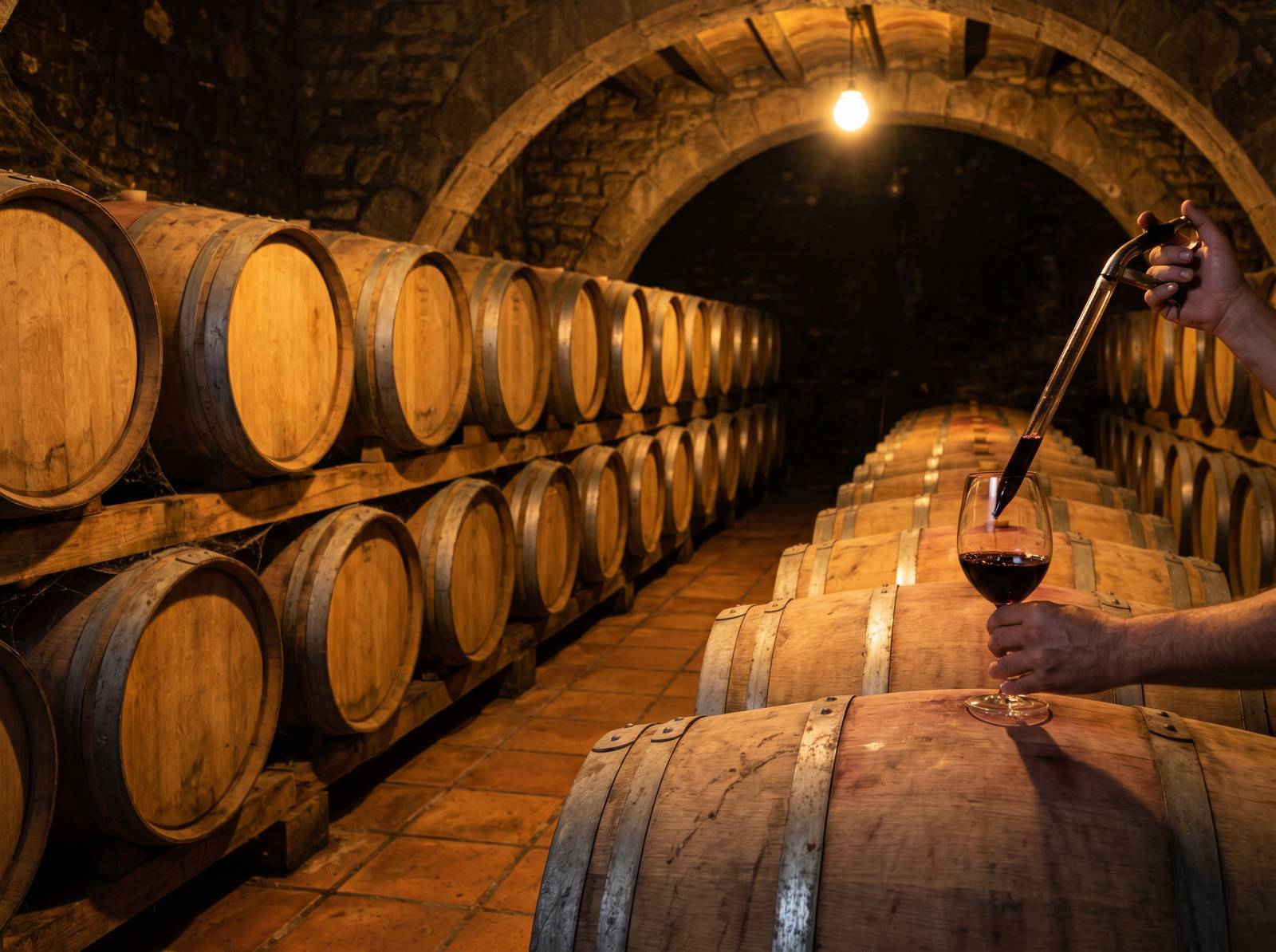 Tempranillo aging American oak barrels Rioja bodega cellar