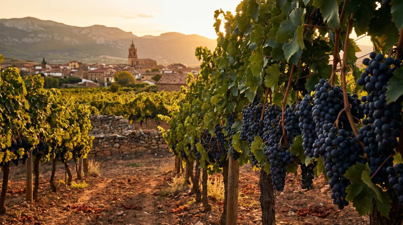 Tempranillo Rioja vineyard hero landscape La Rioja Spain