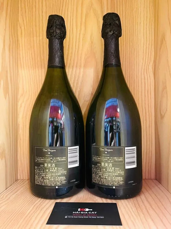 Mặt sau chai rượu Champagne Dom Pérignon Vintage 2013 Brut