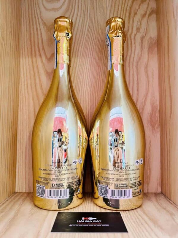 Mặt sau chai rượu Sparkling Bottega Gold Prosecco Brut