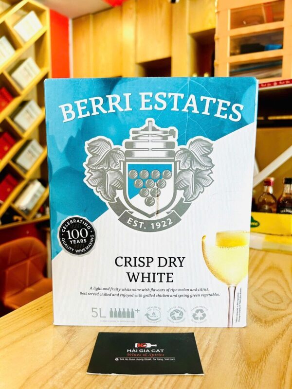 Chai rượu vang Berri Estates Crisp Dry White 5L