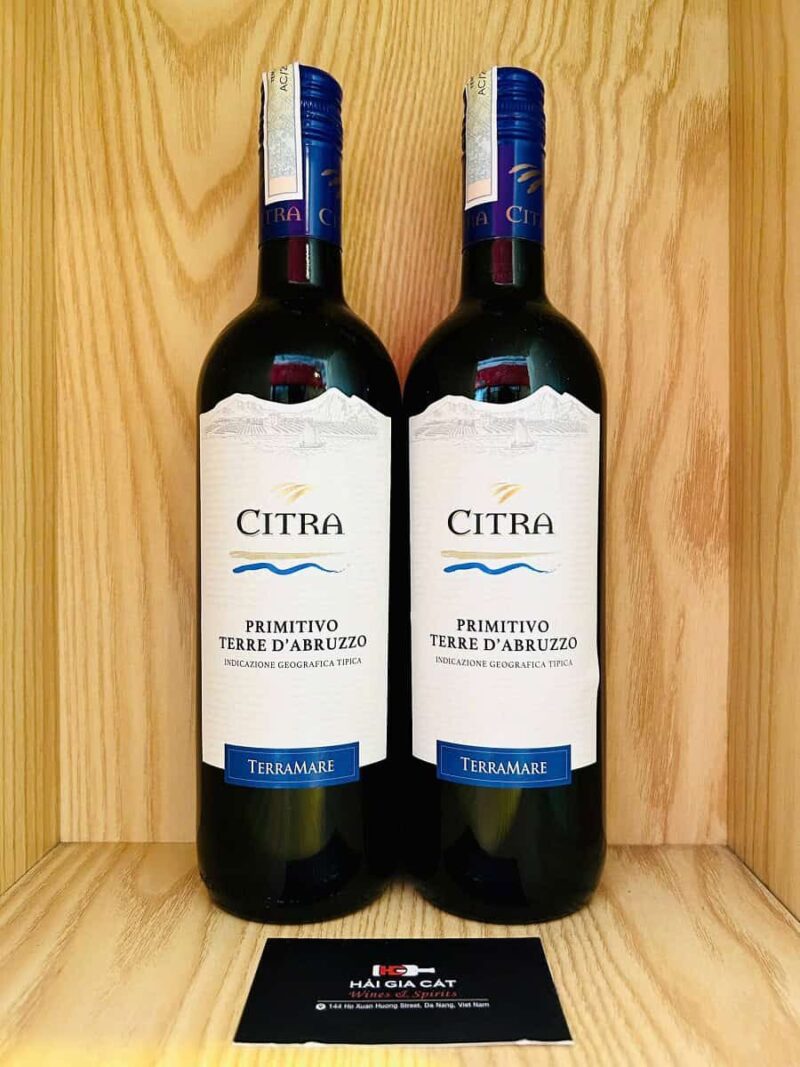 Chai rượu vang Citra Primitivo Terre D'Abruzzo