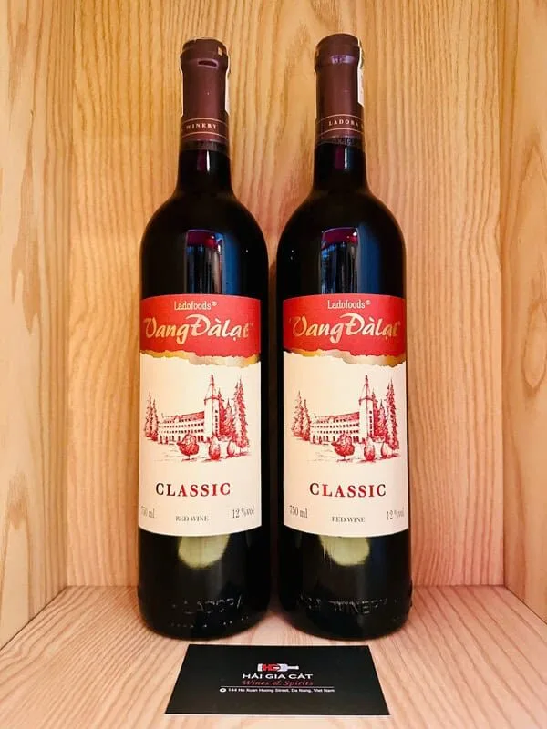 Chai rượu vang Đà Lạt Classic Đỏ