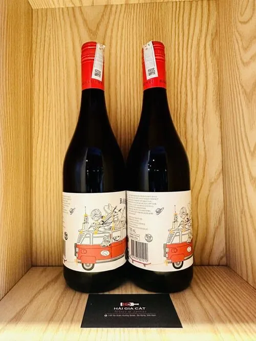 Mặt sau chai rượu vang đỏ Barramundi Shiraz