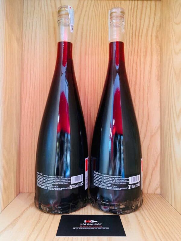 Mặt sau chai rượu vang Côte Des Roses Pinot Noir