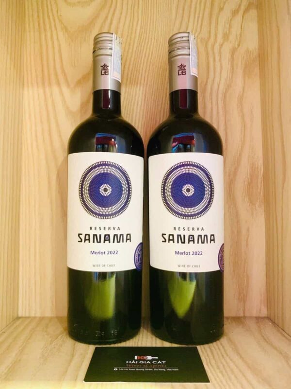 Chai rượu vang Sanama Reserva Merlot 2022