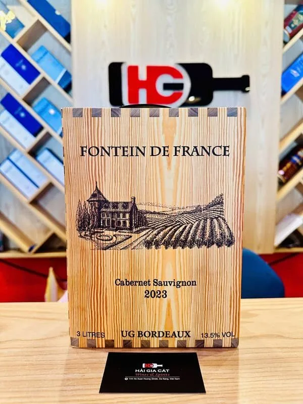 Bao bì rượu vang Bịch Fontein de France Cabernet Sauvignon 2023 3L