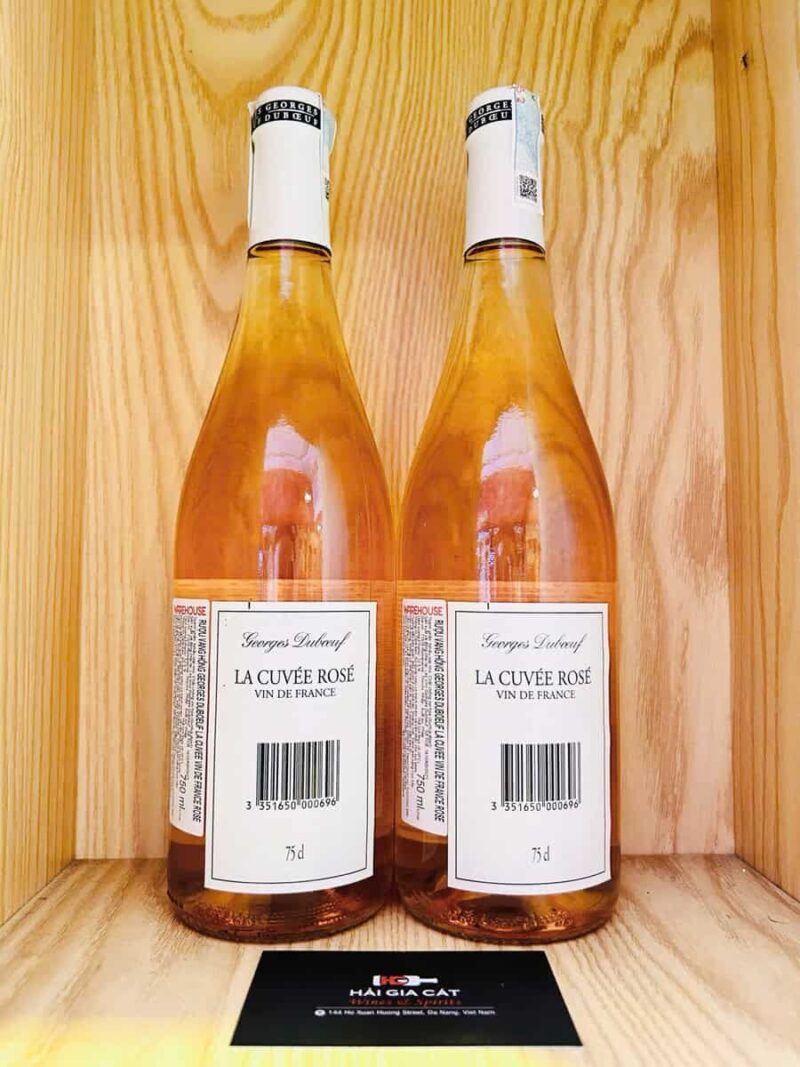 Mặt sau chai rượu vang Georges Duboeuf La Cuvee Rose