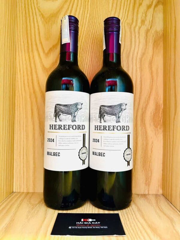 Chai rượu vang Hereford Malbec