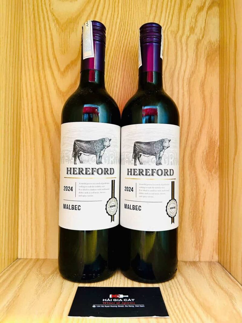 Chai rượu vang Hereford Malbec