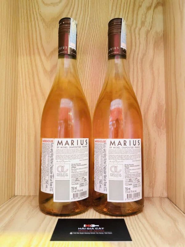 Mặt sau chai rượu vang M.Chapoutier Marius Rose