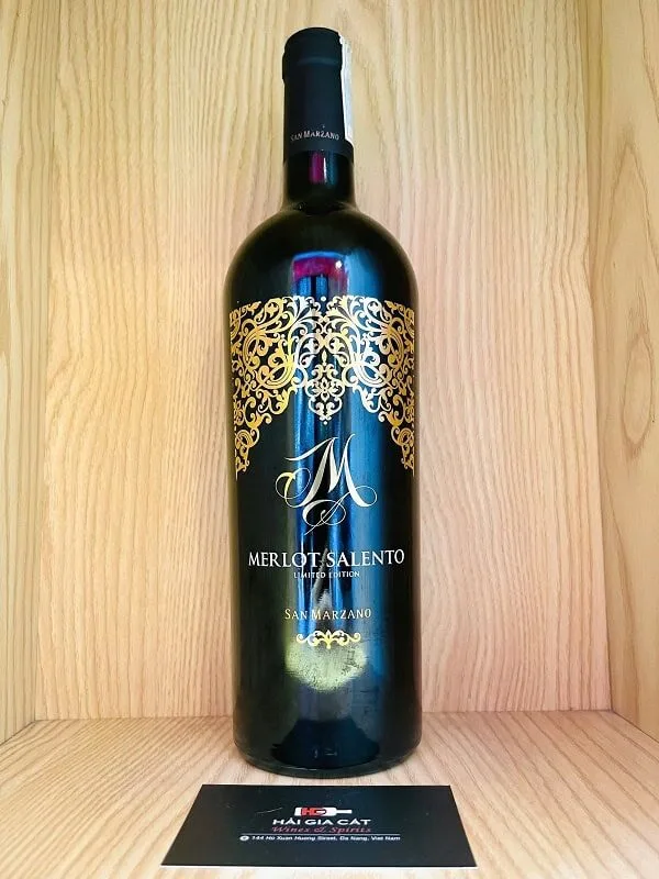Chai rượu vang đỏ Ý M Merlot Salento