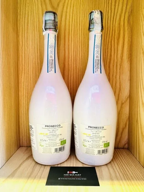 Mặt sau chai rượu vang nổ Pizzolato So Easy Prosecco DOC Ice Demi Sec