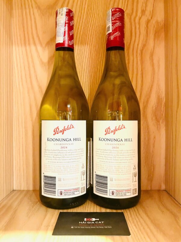 Mặt sau chai rượu vang Penfolds Koonunga Hill Chardonnay