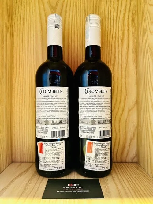 Mặt sau chai rượu vang Plaimont Colombelle Merlot Tannat