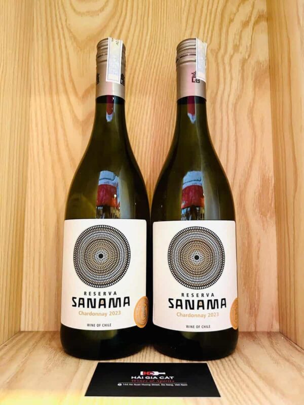 Chai rượu vang Sanama Reserva Chardonnay 2023