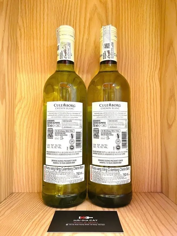 Mặt sau chai rượu vang trắng Culemborg Chenin Blanc
