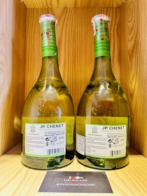 Mặt sau chai rượu vang trắng JP Chenet Colombard Chardonnay