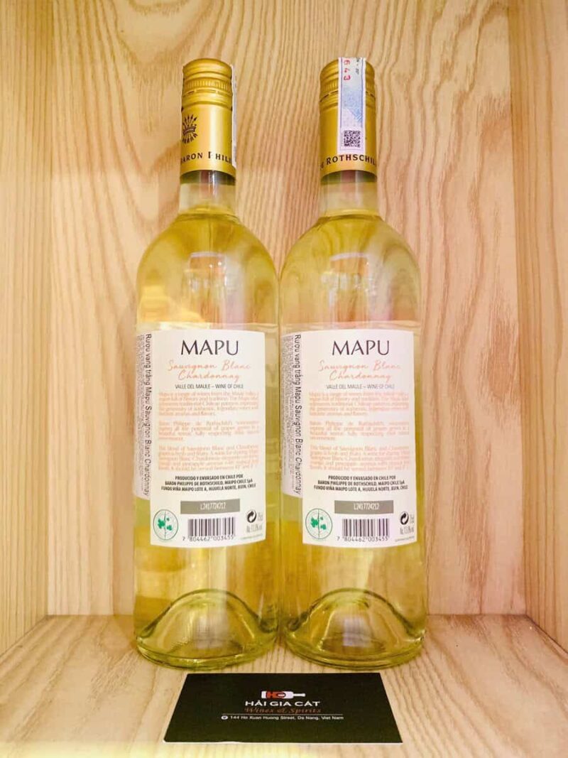 Mặt sau chai rượu vang Mapu Sauvignon Blanc Chardonnay 2024