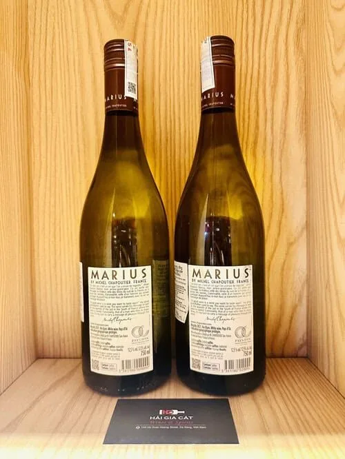 Mặt sau chai rượu vang trắng Marius Vermentino