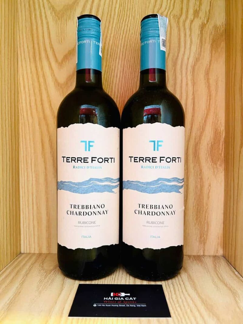 Chai rượu vang trắng Terre Forti Trebbiano Chardonnay Rubicone