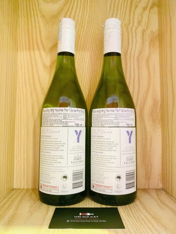 Mặt sau chai rượu vang Yalumba Y Series Pinot Grigio