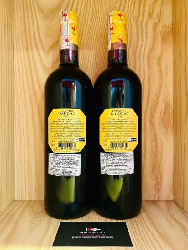 Mặt sau chai vang Labastide Dauzac Margaux