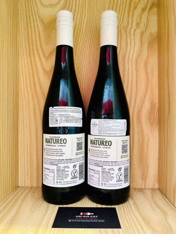 Mặt sau chai vang Natureo De-Alcoholized Garnacha Syrah